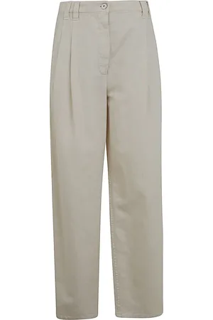 Brunello Cucinelli Broeken, Dames, , M, Katoen, Chalk Tinted Broek