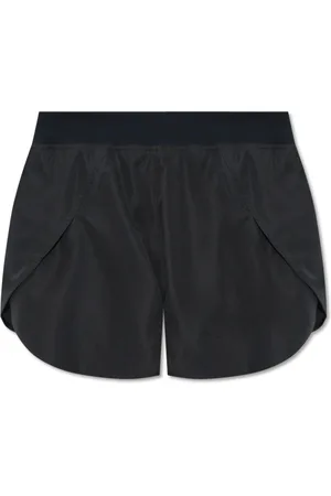 Jil Sander Korte broeken, Dames, Zwart, M, Polyester, Shorts met bedrukt logo