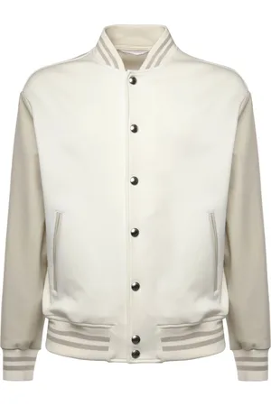 ELEVENTY Jassen, Heren, Wit, M, Wol, Wollen Kasjmier Jas met Contrast Mouwen