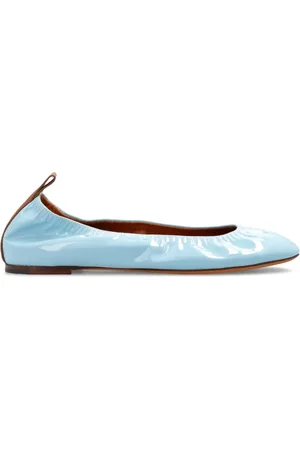 Lanvin Schoenen, Dames, Blauw, 36 EU, Leer, Leren ballerina`s