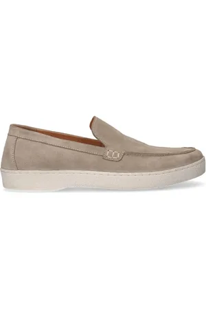 Manfield Schoenen, Heren, , 44 EU, Suède, Suède Loafers met Dikke Zool