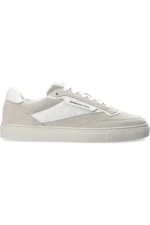&Copenhagen Schoenen, Heren, Grijs, 42 EU, Leer, Retro leren sneakers met geborduurde details