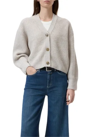 Closed Truien, Dames, Grijs, XL, Wol, Zachte Alpaca Wollen Cardigan