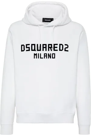 Dsquared2 Sweatshirts & Hoodies, Heren, Wit, S, Katoen, Witte Hoodie