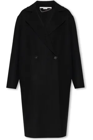 Stella McCartney Mantels, Dames, Zwart, XS, Wol, Double-Breasted Jas