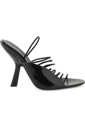 Salvatore Ferragamo Schoenen, Dames, Zwart, 36 1/2 EU, Leren sandalen met ultrafijne mini-bandjes