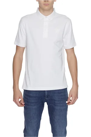 Blauer Tops, Heren, Wit, L, Katoen, Polo Shirt met Korte Mouwen