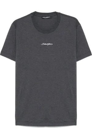Dolce & Gabbana Tops, Heren, Grijs, 3Xl, Katoen, Casual Katoenen T-Shirt in Zwart