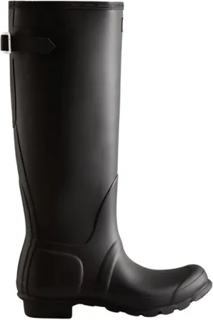 Hunter Schoenen, Dames, Zwart, 36 EU, Polyester, Verstelbare Laars met Achterkant