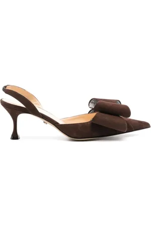 Mach & Mach Schoenen, Dames, Bruin, 37 1/2 EU, Le Cadeau Kitten Heel Slingback Pumps