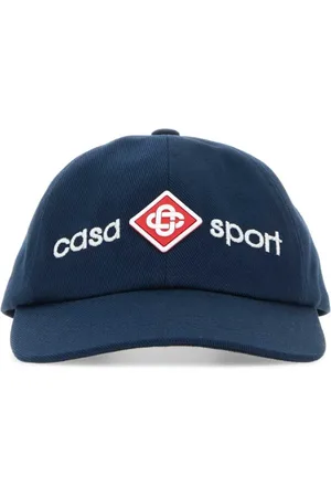 Casablanca Accessoires, unisex, Blauw, ONE Size, Katoen, Marineblauwe katoenen baseballpet