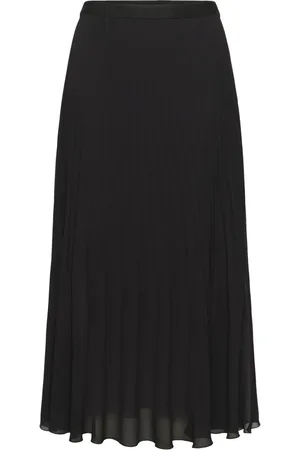 INWEAR Rokken, Dames, Zwart, M, Geplooide Zwarte Rok A-lijn Stijl