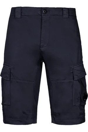 C.P. Company Korte broeken, Heren, Blauw, S, Satijn, Stretch Satijnen Cargoshorts