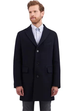 Brooks Brothers Mantels, Heren, Blauw, 2Xs, Wol, Marineblauwe wollen overjas