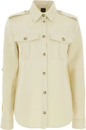 FAY Jassen, Dames, , L, Katoen, Ivory Light Jacket