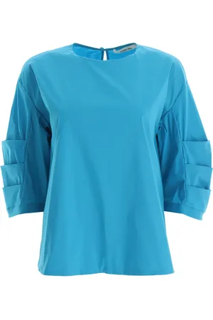LIVIANA CONTI Blouses & Shirts, Dames, Blauw, L, Turquoise Fashion Jas