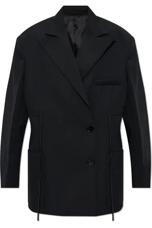 Lanvin Jassen, Dames, Zwart, S, Wol, Blazer met trekkoorden in de taille