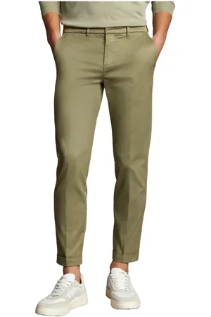FAY Broeken, Heren, Groen, W30, Katoen, Stretch Katoen Gabardine Broek
