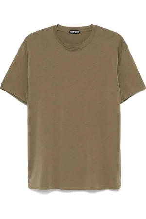 Tom Ford Tops, Heren, Groen, 2Xl, Moss Crew Neck T-shirt