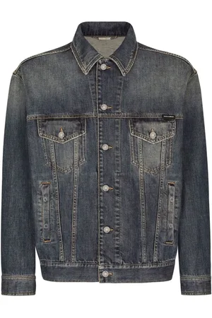 Dolce & Gabbana Jassen, Heren, Blauw, L, Denim, Stijlvolle jas voor mannen