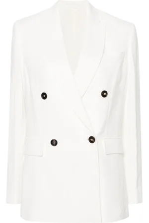 Brunello Cucinelli Jassen, Dames, , S, Linnen, Logo Jacket