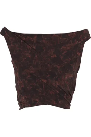 Cortana Tops, Dames, Veelkleurig, L, Zijden Stretch Crop Top Aquarelprint