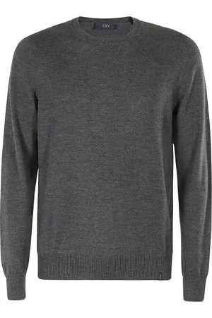 FAY Truien, Heren, Grijs, 2Xl, Stijlvolle G Nek Pullover