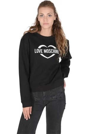 Moschino Sweatshirts & Hoodies, Dames, Zwart, S, Katoen, Zwart katoenen sweatshirt met inleg