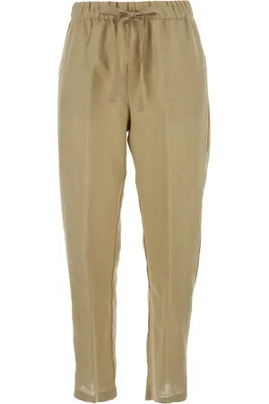 SEMICOUTURE Broeken, Dames, , S, Linnen, Linnen Trekkoord Broek Vrouw
