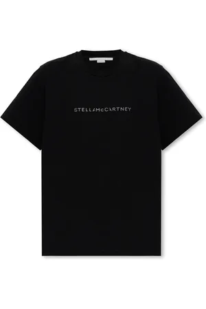 Stella McCartney Tops, Dames, Zwart, XS, Katoen, T-shirt van katoen met logoprint