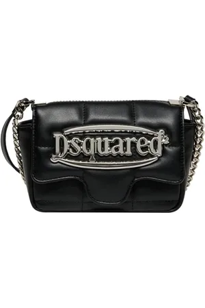Dsquared2 Tassen, Dames, Zwart, ONE Size, Leer, Zwarte Schoudertas