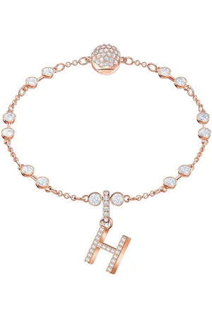 Swarovski Accessoires, Dames, Grijs, ONE Size, Alphabet H Kristallen Armband