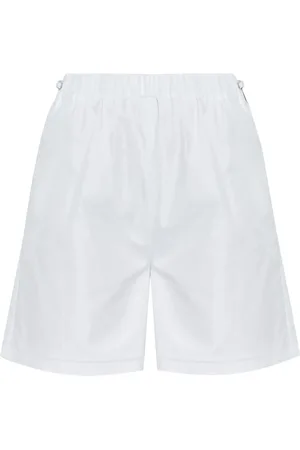 Max Mara Korte broeken, Dames, Wit, S, Katoen, Antiope Casual Shorts