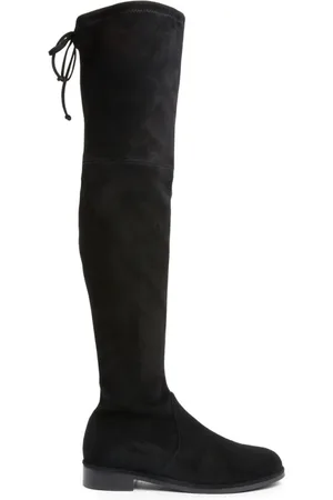 Stuart Weitzman Schoenen, Dames, Zwart, 38 1/2 EU, Suède, Bold Stretch Over-the-Knee Laars