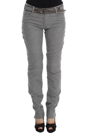 ERMANNO SCERVINO Broeken, Dames, Grijs, L, Katoen, Chique Grijze Casual Katoenen Broek