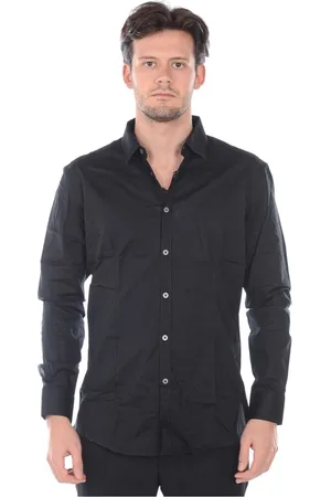 D.A. Daniele Alessandrini Overhemden, Heren, Zwart, L, Katoen, Blouses Shirts