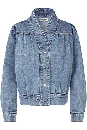 Lollys Laundry Jassen, Dames, Blauw, L, Katoen, Feminine Blauwe Jas met Pofdetails