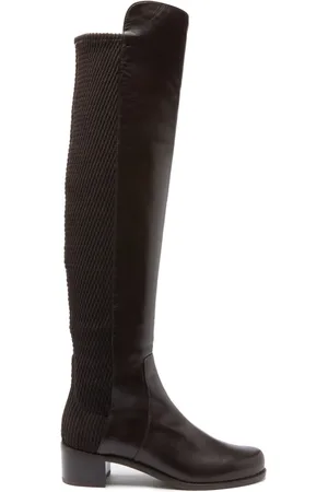 Stuart Weitzman Schoenen, Dames, Bruin, 35 EU, Leer, Reserve Overknee-laarzen