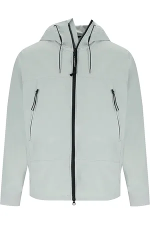 C.P. Company Jassen, Heren, Grijs, L, Polyester, Blauwe Fox Hooded Jacket in Shell-R Stof