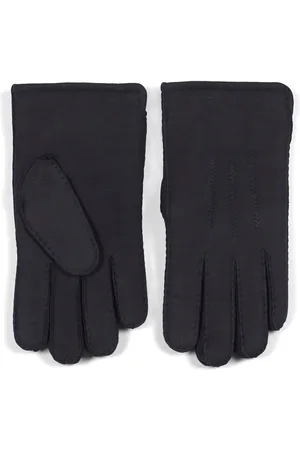 Howard London Accessoires, Heren, Zwart, L, Wol, Zwarte leren handschoenen