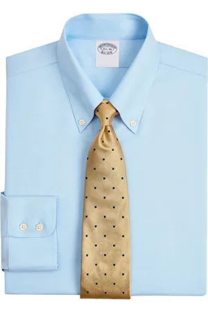 Brooks Brothers Overhemden, Heren, Blauw, 2Xl, Katoen, Lichtblauwe Regular Fit Non-Iron Stretch Supima Katoenen Twill Overhemd met Button Down Kraag