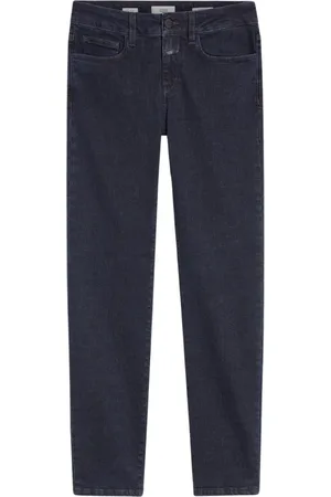 Closed Jeans, Dames, Blauw, W27, Katoen, Slim-fit Jeans met Rits en Knoop