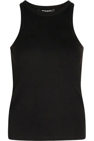 Bruuns Bazaar Tops, Dames, Zwart, XL, Katoen, Klassiek Rib Tanktop