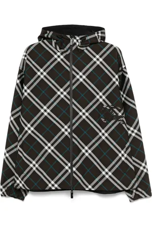 Burberry Jassen, Heren, Bruin, M, Polyester, Omkeerbaar Trafford Check Jas