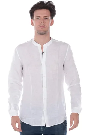 D.A. Daniele Alessandrini Overhemden, Heren, Wit, M, Linnen, Blouses Shirts