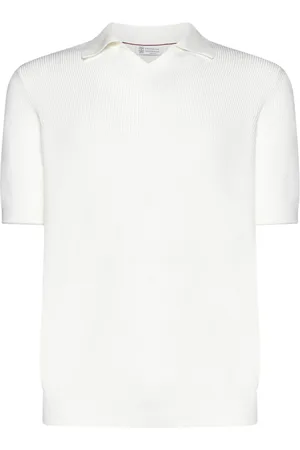 Brunello Cucinelli Truien, Heren, Wit, M, V-hals Truien