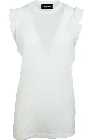 Dsquared2 Tops, Dames, Wit, S, Katoen, Sleeveless Top