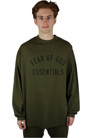 FEAR OF GOD Tops, Heren, Groen, L, Katoen, Long-Sleeve Jersey Tee