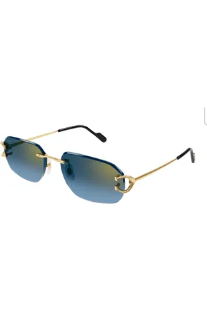 Cartier Accessoires, unisex, Geel, ONE Size, Moderne zonnebril met C-detail