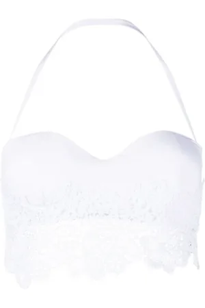 ERMANNO SCERVINO Ondergoed, Dames, Wit, M, Polyester, Witte Lace Bandeau Bikini Top